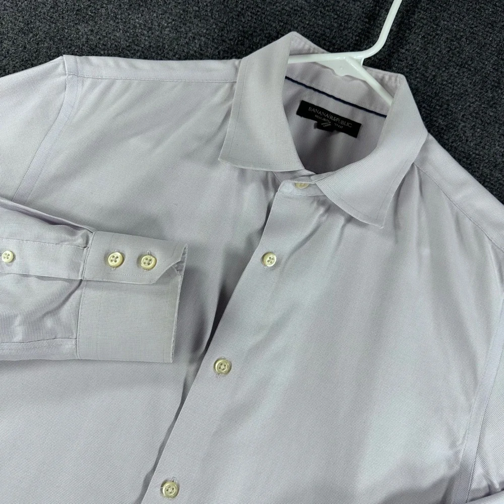 banana republic slim fit dress shirt Banana Republic Men's Slim-Fit Linen-Cotton Dress Shirt Blue & White Stripe Tall Size XXL